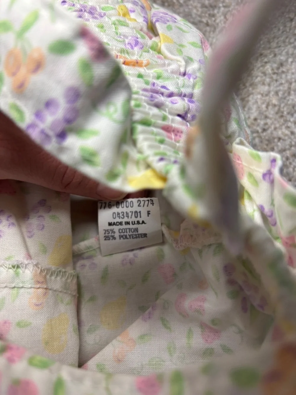 RARE Vintage OshKosh B'gosh Fruit Ruffle Shortalls 24 months USA